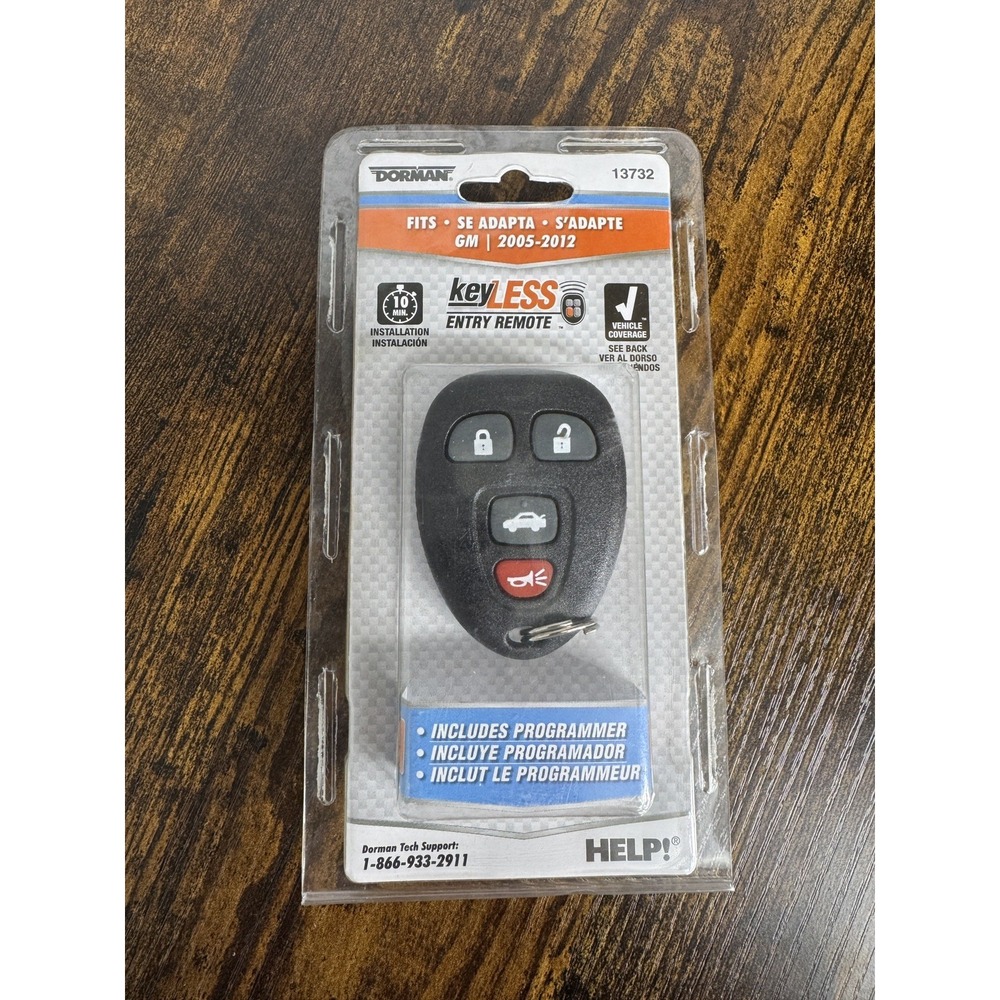 Dorman Keyless Entry Remote 13732 GM Includes Programmer and Key New In Package